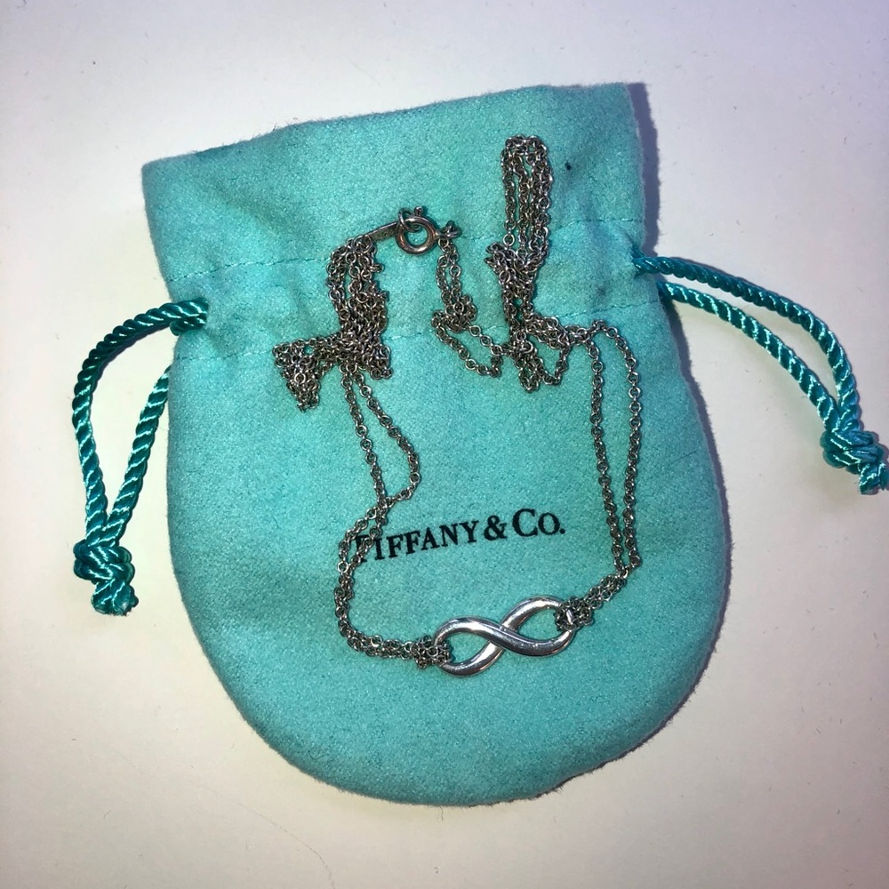 Authentic Tiffany Infinity Double Chain Necklace
